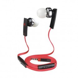 KIK 888 Stereo Earphone Headset with Mic and Volume Control (888 Red)